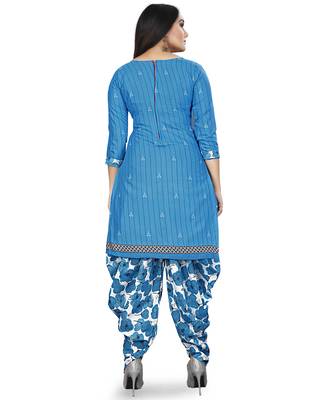 Blue stripes print cotton salwar 2