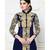 Blue Embroidered Jacket Style Faux Georgette Salwar Suit