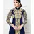 Blue Embroidered Jacket Style Faux Georgette Salwar Suit