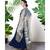Blue Embroidered Faux Georgette Salwar