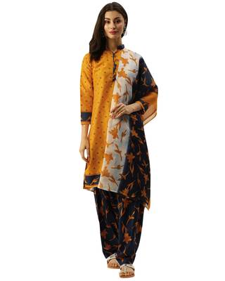 Yellow printed cotton salwar 1