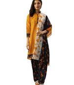 Yellow printed cotton salwar