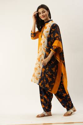 Yellow printed cotton salwar 3