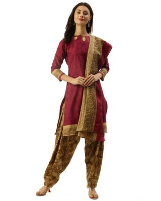 Purple printed cotton salwar 1