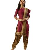 Purple printed cotton salwar
