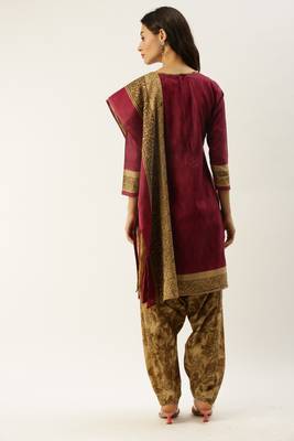 Purple printed cotton salwar 2