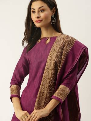 Purple printed cotton salwar 4