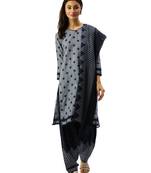 Grey printed cotton salwar