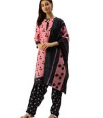 Pink printed cotton salwar