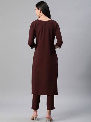 Brown printed rayon kurtas-and-kurtis 3