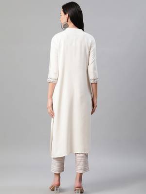 Cream printed rayon kurtas-and-kurtis 3