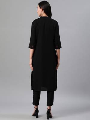 Black printed rayon kurtas-and-kurtis 3