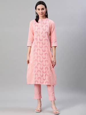 Pink printed cotton kurtas-and-kurtis 1