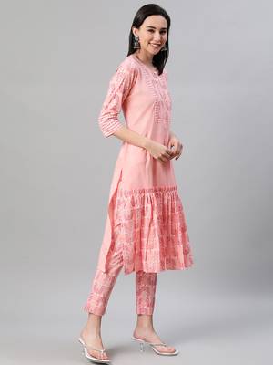 Pink printed cotton kurtas-and-kurtis 2