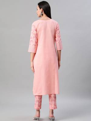 Pink printed cotton kurtas-and-kurtis 3
