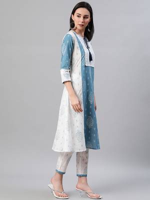 White printed cotton kurtas-and-kurtis 2