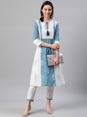 White printed cotton kurtas-and-kurtis 5