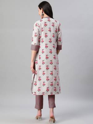 Grey printed rayon kurtas-and-kurtis 3