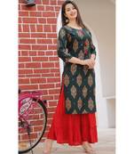 red Rayon kurta