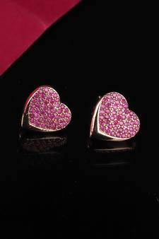 Gold plated Studded Purple Earring