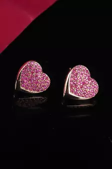 Gold plated Studded Purple Earring