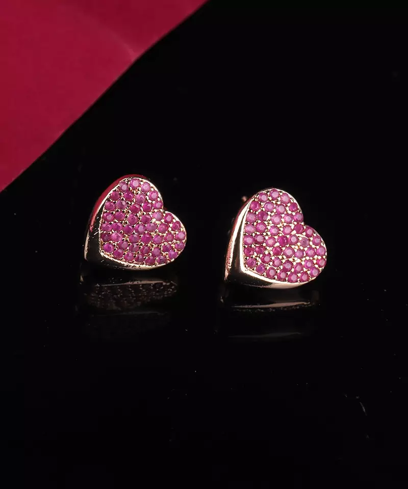 Gold plated Studded Purple Earring