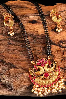 Gold plated Mangalsutra With Earring