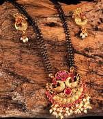 Gold plated Mangalsutra With Earring
