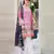 Pink Floral Print crepe Unstitched Salwar  Kameez