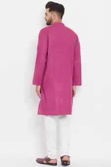 Purple plain cotton men-kurtas