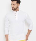 White plain cotton men-kurtas