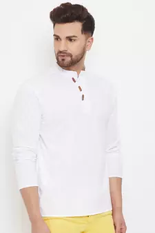 White plain cotton men-kurtas