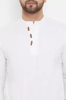 White plain cotton men-kurtas