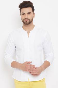 White plain cotton men-kurtas