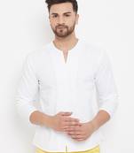 White plain cotton men-kurtas