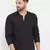 Black plain cotton men-kurtas