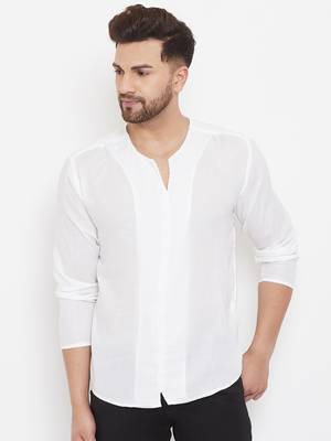 White plain cotton men-kurtas 1
