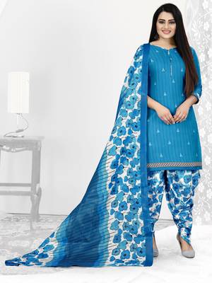 Blue stripes print cotton salwar 1