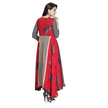 Red printed georgette kurtas-and-kurtis 2