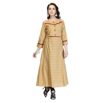 Mustard printed cotton kurtas-and-kurtis 1