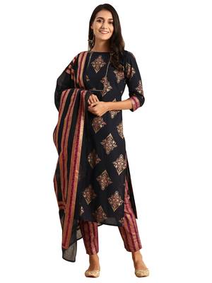 Blue printed cotton ethnic-kurtis 1