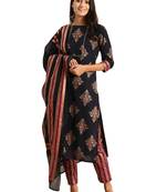 Blue printed cotton ethnic-kurtis