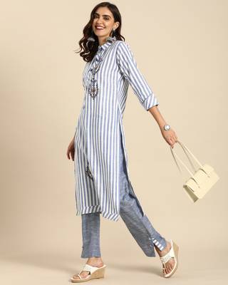 Blue printed cotton ethnic-kurtis 4