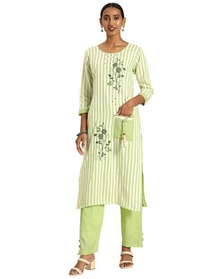 Green printed cotton ethnic-kurtis 1