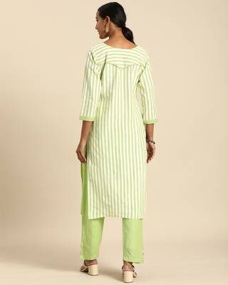Green printed cotton ethnic-kurtis 2