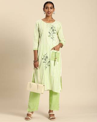 Green printed cotton ethnic-kurtis 4