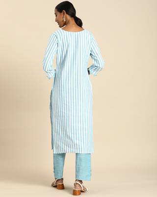 Blue printed cotton ethnic-kurtis 2