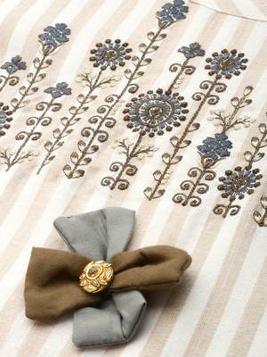 Beige printed cotton ethnic-kurtis 5