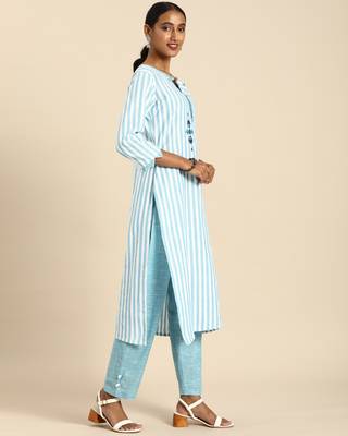 Blue printed cotton ethnic-kurtis 4