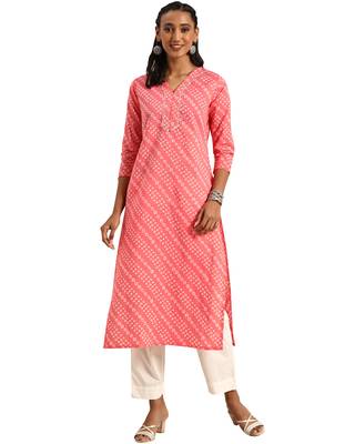 Red printed cotton ethnic-kurtis 1